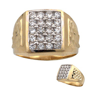 14k Cubic Zirconia Pave CZ Ring