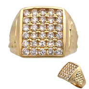 14k Yellow Gold Cubic Zirconia Pave CZ Ring