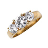 14k Three Stone Cubic Zirconia Engagement Ring