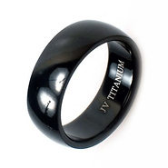Black Titanium Domed Band