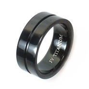 Black Titanium Split Flat Ring