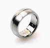 Brush and Polished Titanium Domed Band