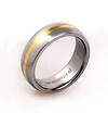 18K Plated Stripe Titanium Wedding Ring