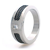 Black Cable and Titanium Bezel Crystal Ring