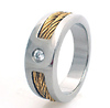 18K Plated Cable Titanium Bezel Crystal Band