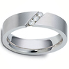 Three Diamond Stripe 14k White Gold Band