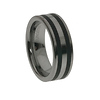 8mm Double Stripe Tungsten Carbide Wedding Band