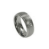 Solitaire Diamond Bezel Tungsten Carbide Matte Band