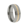 Tungsten Carbide 14K Yellow Gold Inlay Ring