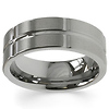 Designer 8mm Ridged Men's Tungsten Band