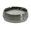 Rounded Matte Tungsten Carbide Wedding Ring