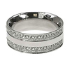 Cubic Zirconia Stainless Steel Wedding Band