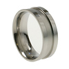 Polished and Satin Finish Ridge Stainless Steel Band