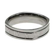 Roman Numeral Laser Cut Stainless Steel Ring