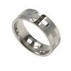 Alternating Brick Design Stainless Steel Band