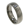 6mm Four Row Silver Inlay Titanium Band