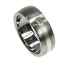 Half Bezel Round Diamond Silver Titanium Wedding Ring (0.04 ctw)