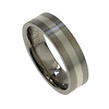 6mm Silver Center Inlay Titanium Band