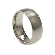 8mm Domed Matte Finish Titanium Wedding Band