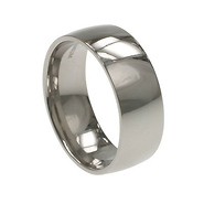 8mm Domed Polished Titanium Wedding Band
