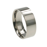 8mm Flat Polished Titanium Wedding Ring
