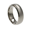 Polished and Matte Half Round Titanium Wedding Band