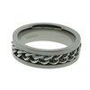 7mm Chain Inlay Men's Titanium Ring