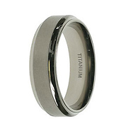 7mm Raised Matte and Polished Wedding Band