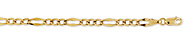 4.5mm 14K Gold Stamped Figaro Chain