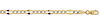4.5mm 14K Gold Stamped White Pave Figaro Chain