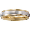 14k Two Tone Brush Finish Wedding Band