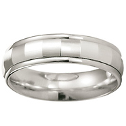 14k White Gold Designer Wedding Band