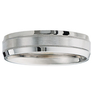 14k Satin Milgrain Bevel Edge Wedding Band
