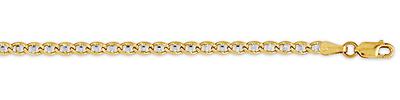3.5mm 14K Gold White Pave Mariner Chain