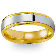 14k Two Tone Gold Polished Designer Wedding Band