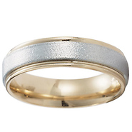 6mm 14k Two Tone Gold Textured Finish Band