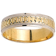 14k 5.0mm Two Tone Wedding Band