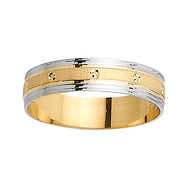 14k Two Tone Gold 5.0mm Wedding Band