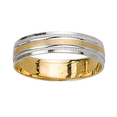 14k Two Tone Gold 5.0mm Wedding Band