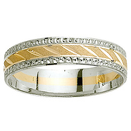 14k Two Tone Gold 5.0mm Wedding Band