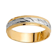 14k Two Tone Gold 5.0mm Wedding Band