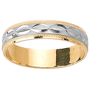 14k Two Tone Gold 5.0mm Wedding Band
