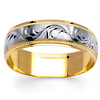 14K Two Tone Gold 6.0mm Wedding Band