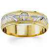14K Two Tone Gold 5.5mm Christian Wedding Band