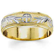14k Two Tone Gold 5.5mm Wedding Band