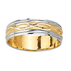 14K Two Tone Gold 6.0mm Wedding Band
