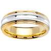 6.5mm Two Tone Milgrain 14k Wedding Band