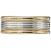 14k 8mm Two Tone Gold Milgrain Wedding Band