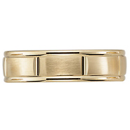 6mm Brush Finish 14k Yellow Gold Wedding Ring