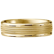 6mm 14k Yellow Gold Milgrain Wedding Ring